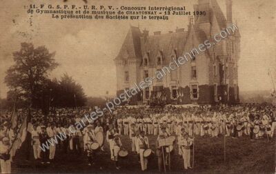 Carte postale ancienne Concours interrégional de Gymnastique et de musique — Chantonnay (Vendée)