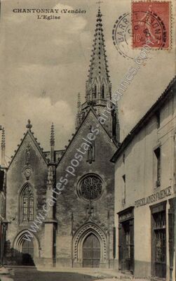 Carte postale ancienne L'Eglise — Chantonnay (Vendée)