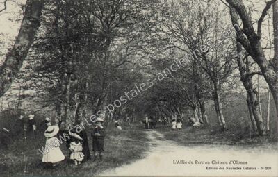 Carte postale ancienne L'Allée du Parc au Château — Chateau d'Olonne (Vendée)