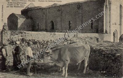Carte postale ancienne Ruines de l'Abbaye royale de St-Jean-d'Orbestier fondée au XIe siècle par des Bénédictins — Chateau d'Olonne (Vendée)