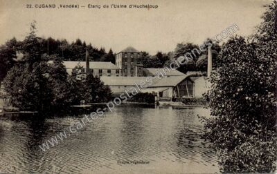 Carte postale ancienne Etang de l'Usine d'Hucheloup — Cugand (Vendée)