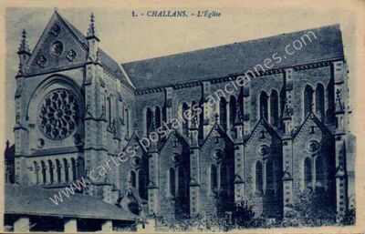 Carte postale ancienne L'Église — Challans (Vendée)