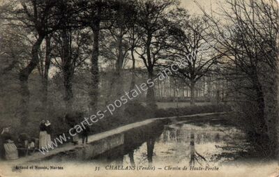 Carte postale ancienne Chemin de Haute-Perche — Challans (Vendée)