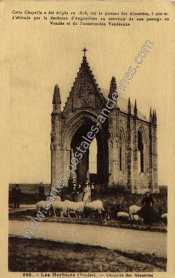 Carte postale ancienne Chapelle des Alouettes — Les Herbiers (Vendée)