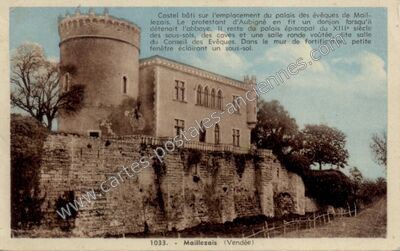 Carte postale ancienne Castel bâti sur l'emplacement du palais des évêques — Maillezais (Vendée)