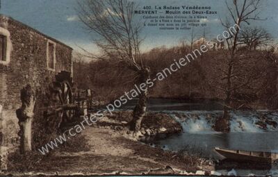 Carte postale ancienne La Suisse Vendéenne - Moulin des Deux-Eaux — Mervent (Vendée)