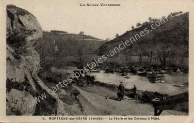 Carte postale ancienne La Sèvre et les Coteaux à Pillet — Mortagne-sur-Sèvre (Vendée)