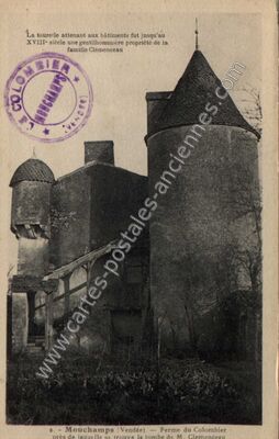 Carte postale ancienne La tourelle attenant aux bâtiments — Mouchamps (Vendée)