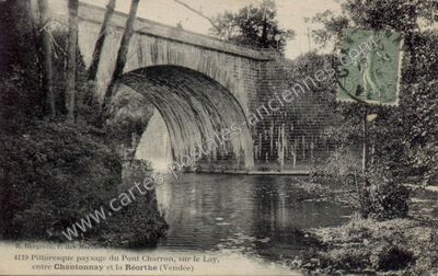 Carte postale ancienne Pont Charron — La Réorthe (Vendée)