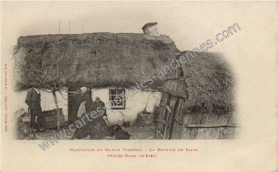 Carte postale ancienne Habitation du Marais Vendéen. - La Boupine du Salin — Notre-Dame-de-Riez (Vendée)