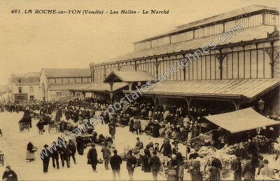 Carte postale ancienne Les Halles - Le Marché — La Roche-sur-Yon (Vendée)
