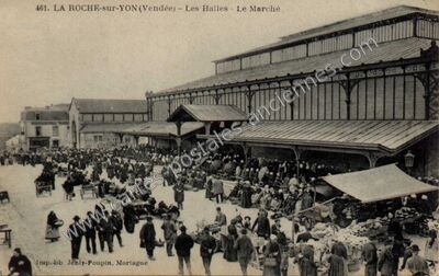 Carte postale ancienne Les Halles - Le Marché — La Roche-sur-Yon (Vendée)