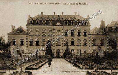 Carte postale ancienne Le Collège de Mirville — La Roche-sur-Yon (Vendée)