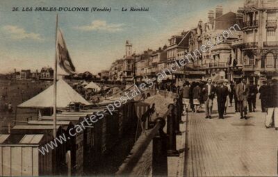 Carte postale ancienne Le Remblai — Les Sables-d'Olonne (Vendée)