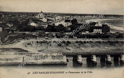 Carte postale ancienne Panorama de la Ville — Les Sables-d'Olonne (Vendée)