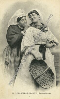Carte postale ancienne Les confidences — Les Sables-d'Olonne (Vendée)