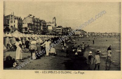 Carte postale ancienne La Plage — Les Sables-d'Olonne (Vendée)