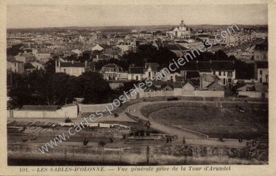 Carte postale ancienne Vue générale prise de la Tour d'Arundel — Les Sables-d'Olonne (Vendée)