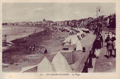 Carte postale ancienne La Plage — Les Sables-d'Olonne (Vendée)