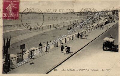 Carte postale ancienne La Plage — Les Sables-d'Olonne (Vendée)