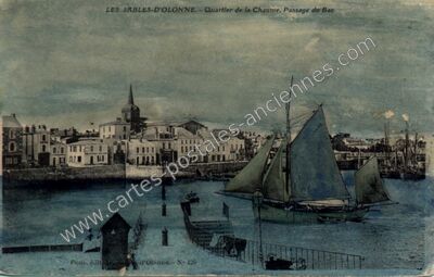Carte postale ancienne Quartier de la Chaume, Passage du Bac — Les Sables-d'Olonne (Vendée)
