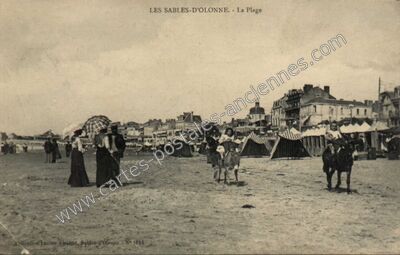 Carte postale ancienne La Plage — Les Sables-d'Olonne (Vendée)