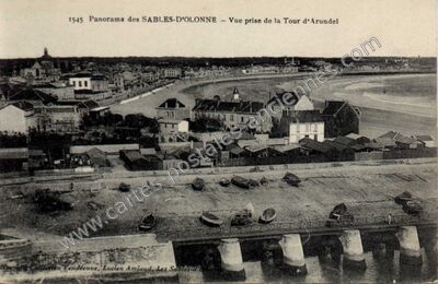 Carte postale ancienne Panorama des SABLES-D'OLONNE — Vue prise de la Tour d'Arundel — Les Sables-d'Olonne (Vendée)