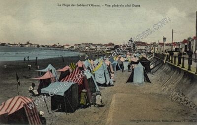 Carte postale ancienne La Plage - Vue générale côté Ouest — Les Sables-d'Olonne (Vendée)