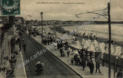 Carte postale ancienne Vue générale du Remblai — Les Sables-d'Olonne (Vendée)