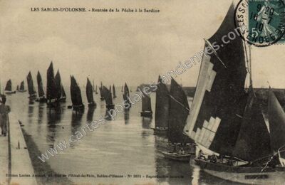Carte postale ancienne Rentrée de la Pêche à la Sardine — Les Sables-d'Olonne (Vendée)