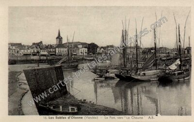 Carte postale ancienne Le Port, vers "La Chaume — Les Sables-d'Olonne (Vendée)