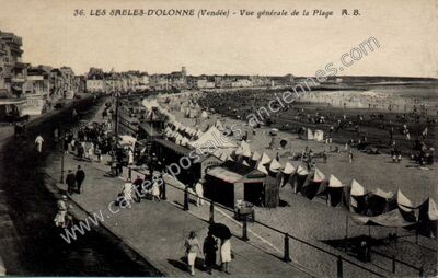 Carte postale ancienne Vue générale de la Plage — Les Sables-d'Olonne (Vendée)