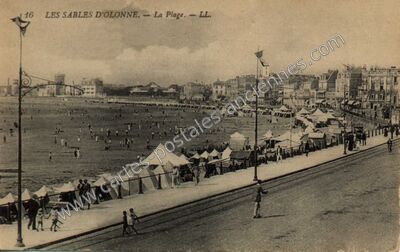 Carte postale ancienne La Plage — Les Sables-d'Olonne (Vendée)