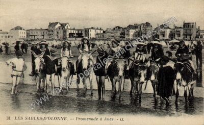 Carte postale ancienne Promenade à Anes — Les Sables-d'Olonne (Vendée)
