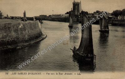 Carte postale ancienne Vue vers la Tour Arundel — Les Sables-d'Olonne (Vendée)