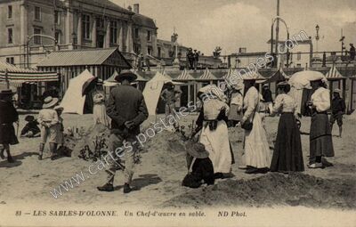 Carte postale ancienne Un Chef-d'œuvre en sable — Les Sables-d'Olonne (Vendée)