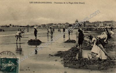 Carte postale ancienne Panorama de la Plage (Côté Ouest) — Les Sables-d'Olonne (Vendée)