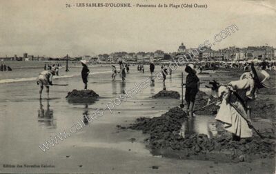 Carte postale ancienne Panorama de la Plage (Côté Ouest) — Les Sables-d'Olonne (Vendée)
