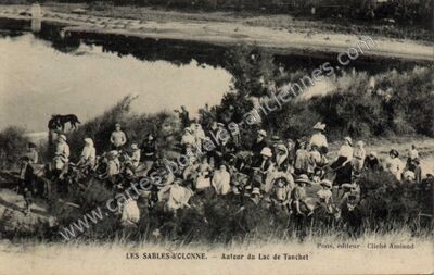 Carte postale ancienne Auteur du Lac de Tanchet — Les Sables-d'Olonne (Vendée)