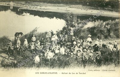 Carte postale ancienne Autour du Lac de Tanchet — Les Sables-d'Olonne (Vendée)