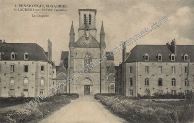 Carte postale ancienne Pensionnat St-Gabriel — Saint-Laurent-sur-Sèvre (Vendée)