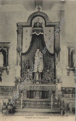 Carte postale ancienne Pensionnat St-Gabriel - Chapelle des Congrégations — Saint-Laurent-sur-Sèvre (Vendée)