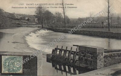 Carte postale ancienne Les Chutes d'eau à Chaussec — Saint-Laurent-sur-Sèvre (Vendée)