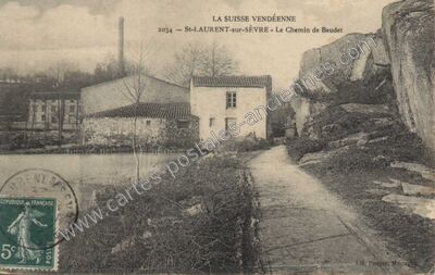 Carte postale ancienne La Suisse Vendéenne - Le Chemin de Baudet — Saint-Laurent-sur-Sèvre (Vendée)