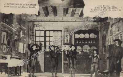 Carte postale ancienne Une Nuit de Noël — Saint-Laurent-sur-Sèvre (Vendée)