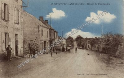 Carte postale ancienne Route de Pouzauges — Saint-Prouant (Vendée)