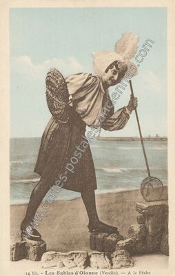 Carte postale ancienne A la Pêche — Les Sables-d'Olonne (Vendée)