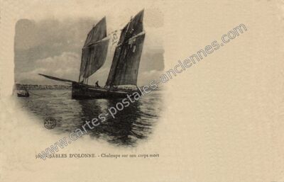 Carte postale ancienne Chaloupe sur son corps mort — Les Sables-d'Olonne (Vendée)
