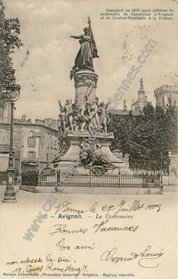 Carte postale ancienne Inauguration du centenaire de l'annexion d'Avignon et du Comtat-Venaissin à la France — Avignon (Vaucluse)