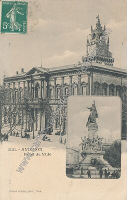 Carte postale ancienne Hôtel de Ville — Avignon (Vaucluse)